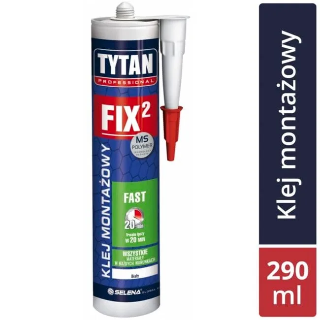 Klej montażowy FIX 2 FAST TYTAN PROFESSIONAL biały 290ml SELENA Klej montażowy FIX 2 FAST TYTAN PROFESSIONAL biały 290ml SELENA