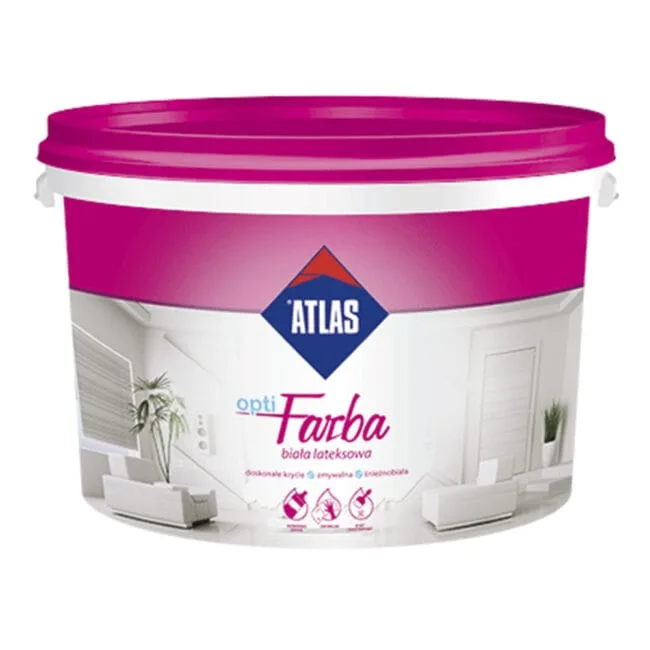 OPTI farba wewnętrzny LATEKSOWA biała 10L ATLAS OPTI farba wewnętrzny LATEKSOWA biała 10L ATLAS