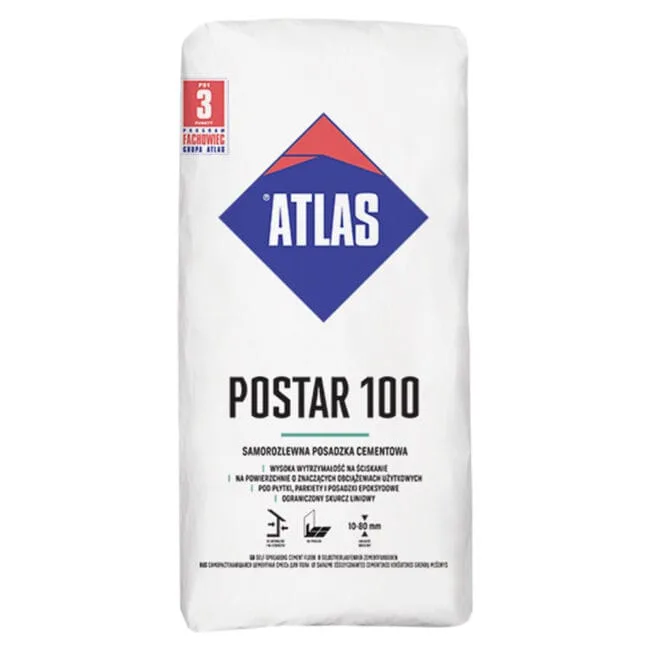 POSTAR 100 wylewka posadzka cementowa 25kg ATLAS POSTAR 100 wylewka posadzka cementowa 25kg ATLAS
