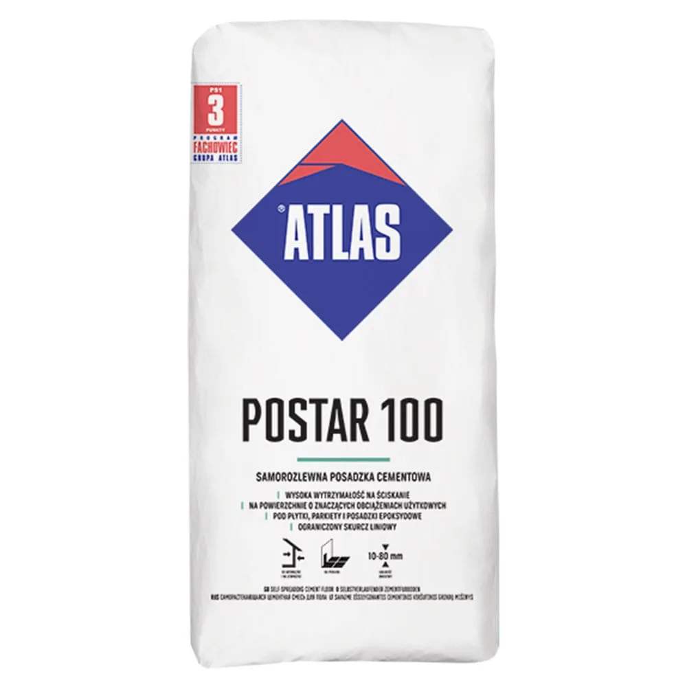 POSTAR 100 wylewka posadzka cementowa 25kg ATLAS