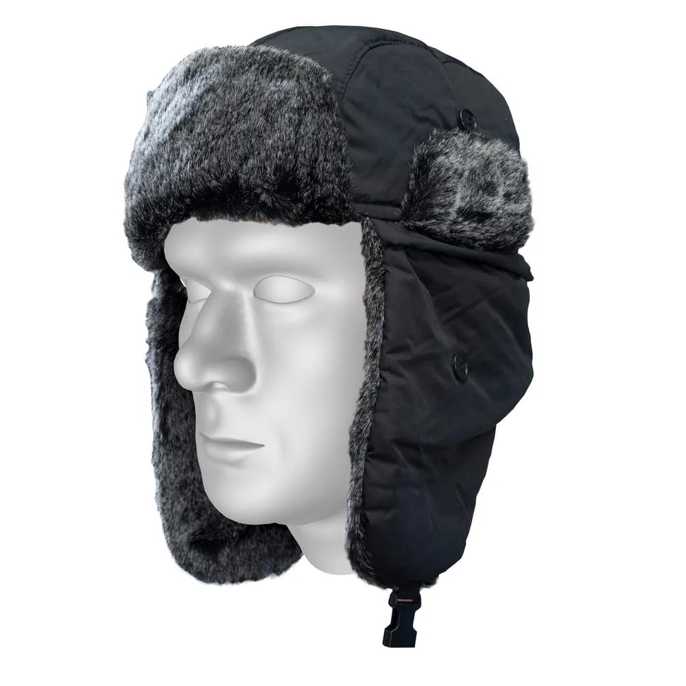 Czapka zimowa uszatka czarna STALCO S-42049