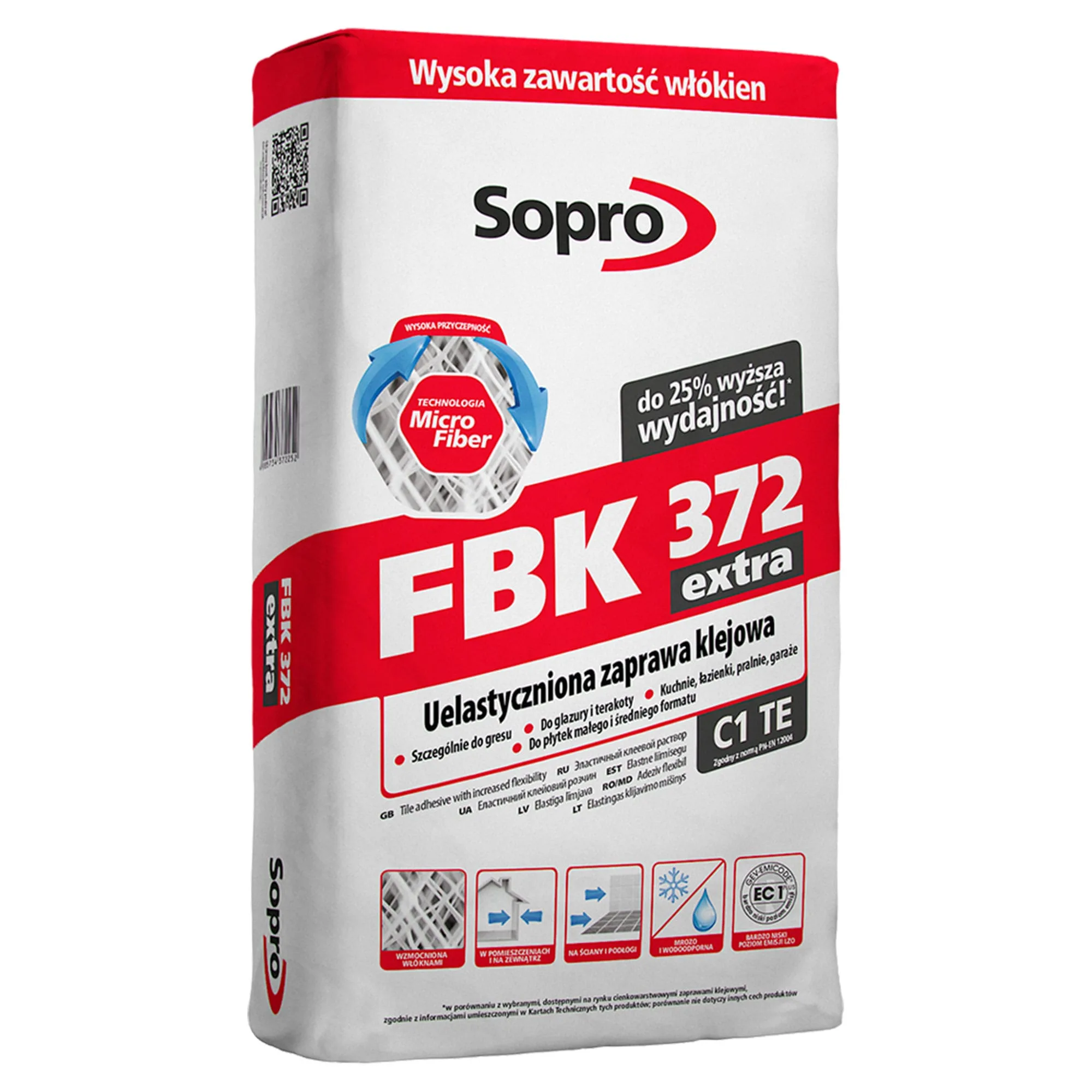 SOPRO FBK 372 EXTRA Zaprawa klejowa półelastyczna 25kg